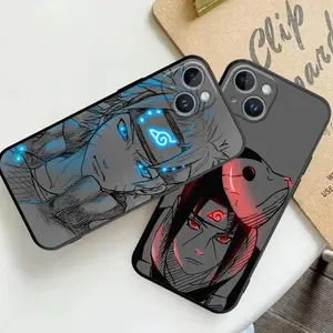 Glowing Neon Ninja Warrior Phone Case For iPhone 17 16 15 14 13 12 11 Pro Max Air, Leaf Village Ninja Eye Jutsu Shockproof Cover for Anime Fans