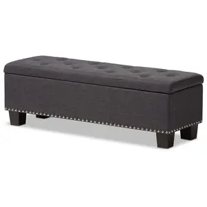 Baxton Studio Hannah Modern Upholstered Storage Ottoman
