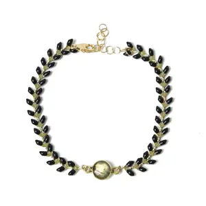 Black Wheat and Labradorite Bracelet | Tulum