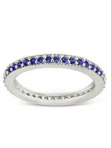 Sterling Silver 2.5mm Thin CZ Band Rings