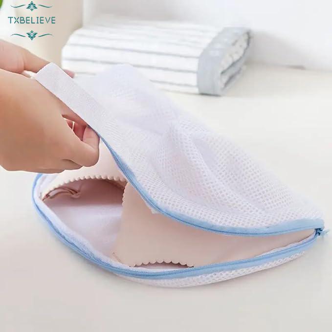 Home bra laundry bag, spherical protective laundry bag, suitable for machine washing, anti-deformation bra bag (Blue/Grey)