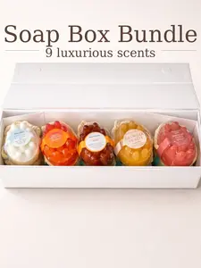 Natural Handmade Soap Gift Box Luxury Moisturizing Body Soap Set (9 Bars)