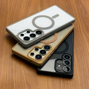 Transparent Magnetic Wireless Charging Protective Phone, Smartphone Case for Samsung for Galaxy S26 Ultra S25 Ultra S25FE S25 Plus S24 S23 S22 S21 Ultra Plus A56 A36 A26 A16 A15 A25 A35 A55 5G/4G Shockproof Soft Bumper Clear Hard Acrylic Back Cover