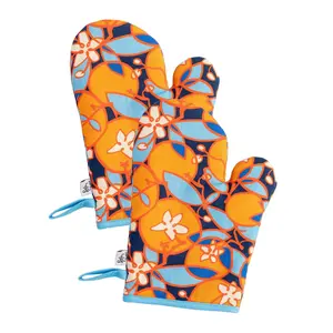 OVEN MITTS set of 2 Orange Blossom