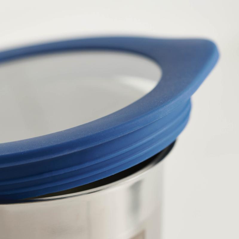 4 Piece Stainless Steel Canister Set - Blue