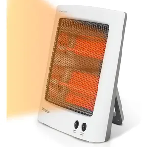 Portable Infrared Halogen Space Heater - Foldable Holder, Overheat & Tip-over Protection, ETL Listed for Garage Office Indoor Use