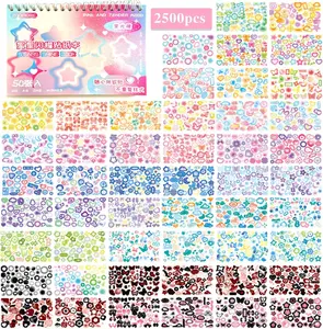 2500PCS Kpop Photocard Stickers Book - Glitter, Butterfly, Heart, Ribbons Deco Stickers for Kids, Girls, Boys