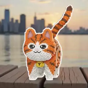 Cat 3D Puzzle Building Block Creative Decoration, Birthday Halloween Valentine Christmas Gift, Perfect for Personal Use or Present