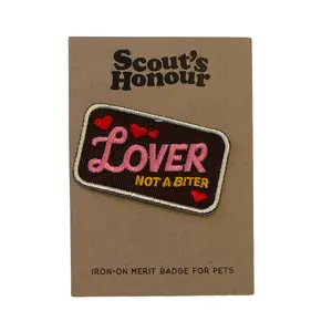Lover Not A Biter Iron-On Merit Badge for Pets