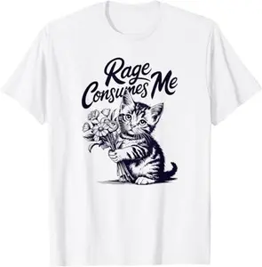 Cat Rage Consumes Me Funny Kitty Satire T-Shirt