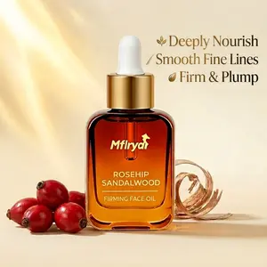 Mflrya Radiant: Premium Rosehip & Sandalwood Anti-Aging Facial Oil (30ml) - Deep Wrinkle Repair & Fine Line Smoothing - with Gua Sha Tool