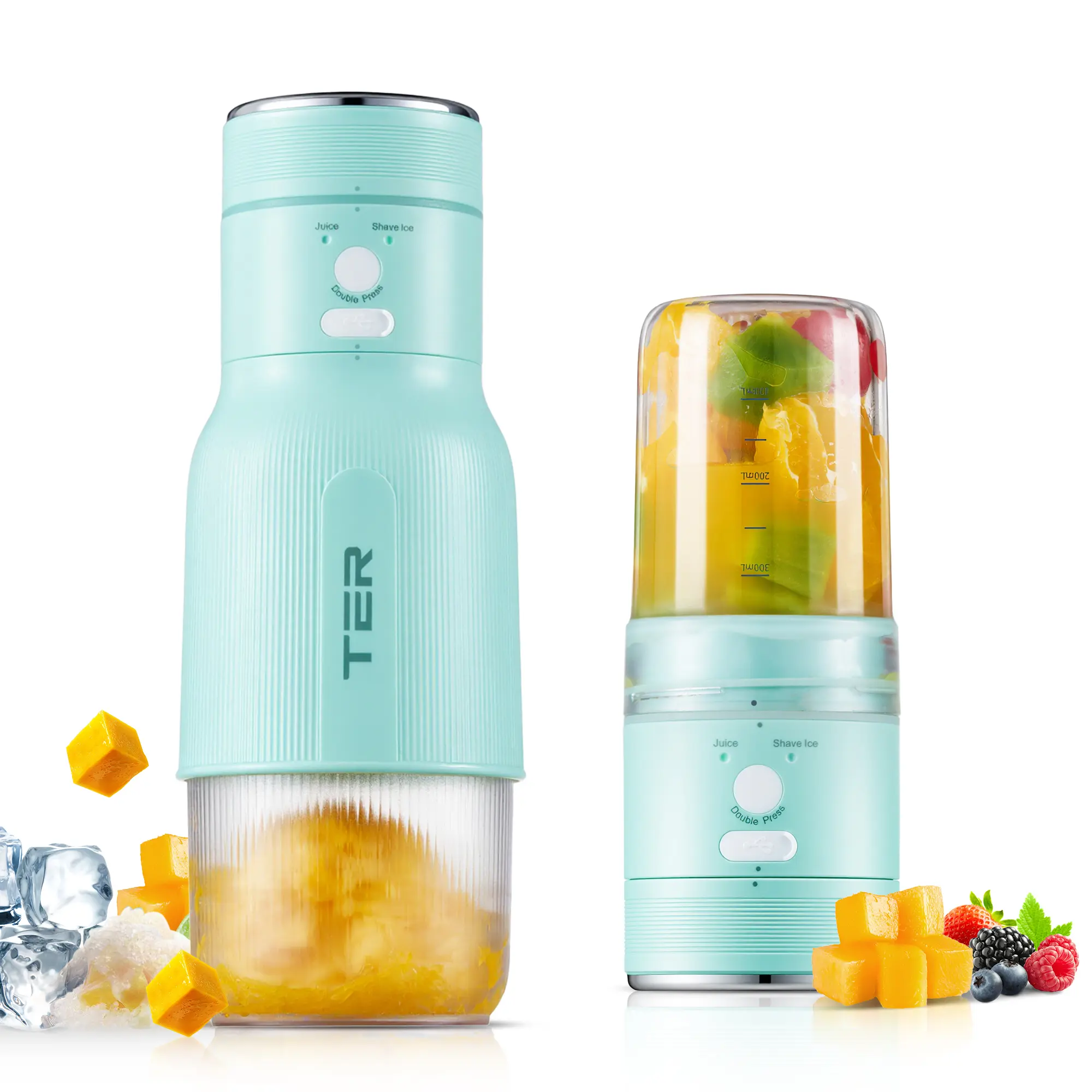 TER Rechargeable Juicer Blender Portable & Lightweight Personal Size for Juices Shakes Smoothies USB Rechargeable 300ml Capacity 6 Blades Cordless Gift