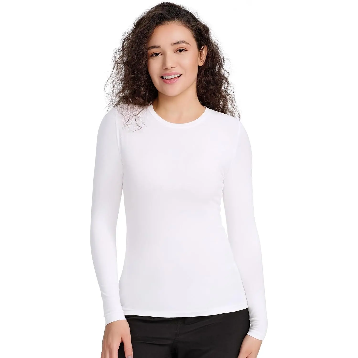 Underscrub Long Sleeve Women, Scrubs Undershirts, High Crew Neck