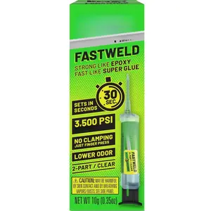 Fix  Weld, 2 Part Clear Epoxy Glue, Permanent Bond Sets in 30 Seconds,  Like Epoxy  Like Super Glue, Low Odor Clear Adhesive Liquid, 0.35 oz