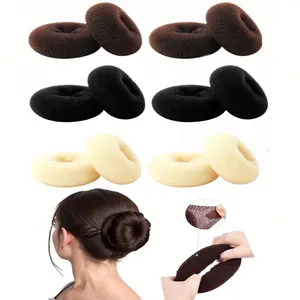12pcs Women Braided Bun Maker, Solid Hair Donut Bun Maker, Circular Bun Maker, Chignon Maker, Hair Styling Tools, Summer, Holiday, Travel