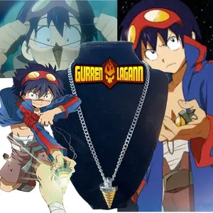 Gurren Lagann Drill Stainless Steel Necklace - Durable for Fans of the Anime Series 24 inches Long