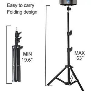 Projector Stand 160cm Height Thickened Metal Tube Cold Rolled High Hardness Sturdy Floor Stand Portable Tripod Easy Assembly Multi Angle Adjustment 4/1 Screw Hole Load Bearing 1.5kg