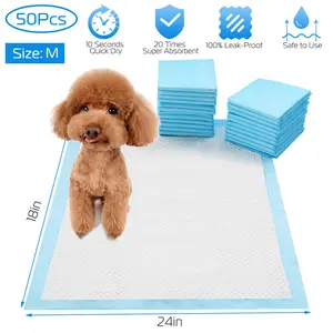 50pcs Pet Training Pads | Puppy Dog Cat Pee Pads Potty Training 24"x18" Medium