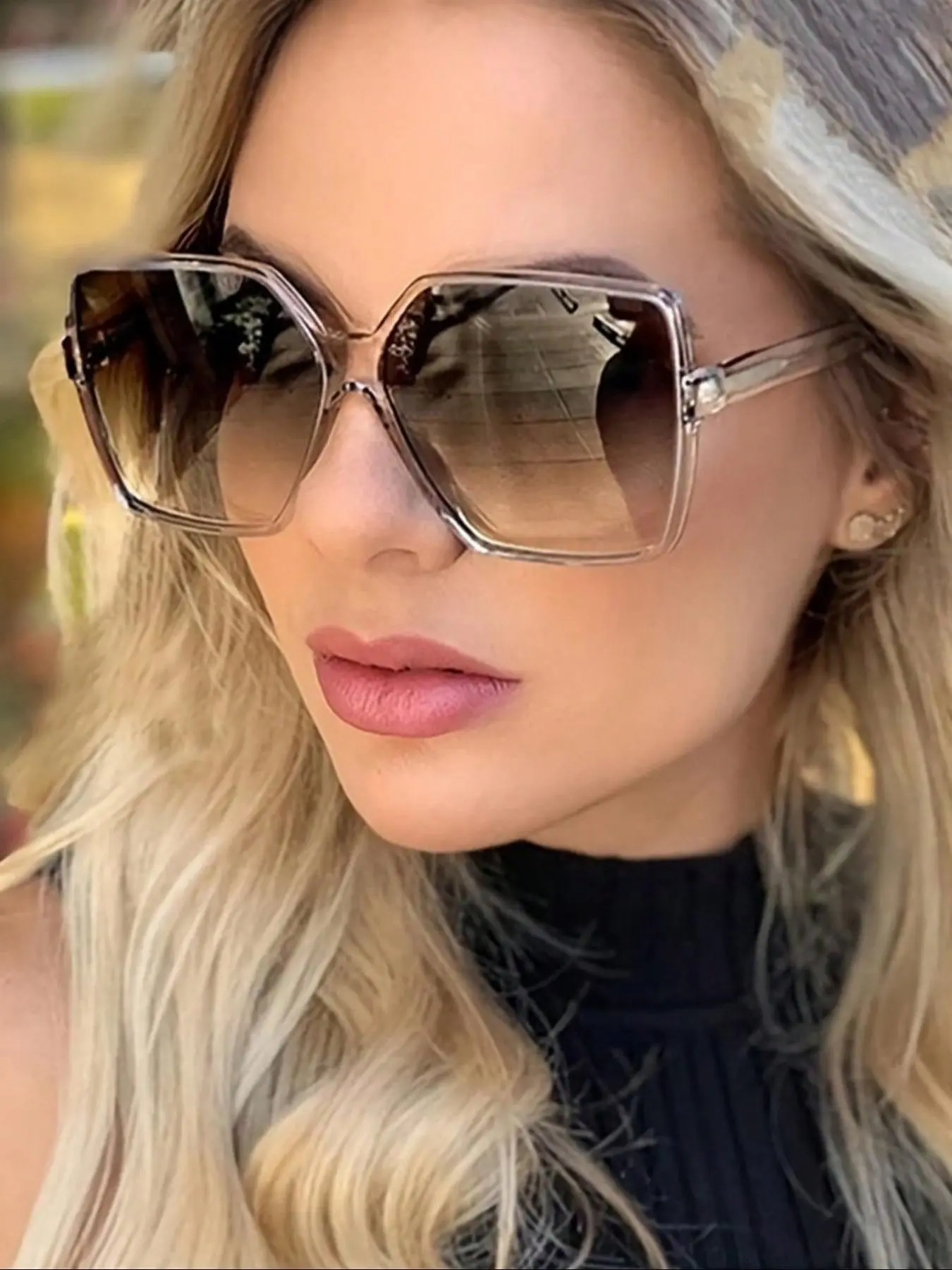 Women's Fashionable Plain Color Sunglasses, Trendy Casual Sunglasses for Everyday Use, Fashion Accessories for Outdoor Activities, Rectangle Classic Sunglasses