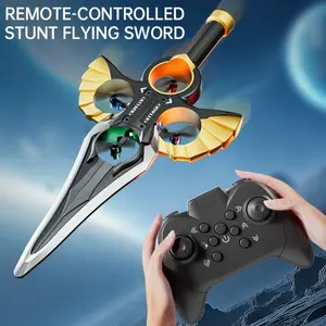 Flying Sword Drone Children's Toy- 2.4G Remote Control Foam Model Airplane Swordhilt Design with One-Button Rotation & Barometric Lift Christmas