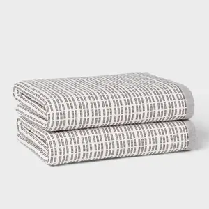 2pc Modern Dash Bath Towel Black/White - Threshold
