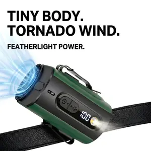 Waist-Mounted Clip-On Rechargeable Wind Fan, 3600mAh Small Compact Travel Fan with LED Light, Cooling Strong Airflow for Summer Use,summervibes summervibes Portable Led Fan, Portable Waist Fan, Usb Powered Fan