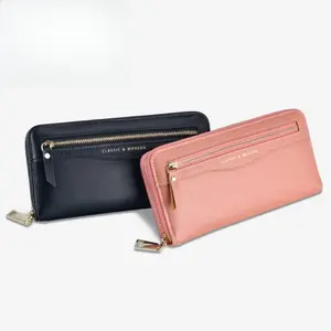 Women's 2026 Trendy RFID Blocking Wallet Wristlet - Soft Faux Leather Zip Around Closure, Multi-Slot, Smartphone Pocket, Spacious Organized Design, Black and Pink Zip Around Wristlet