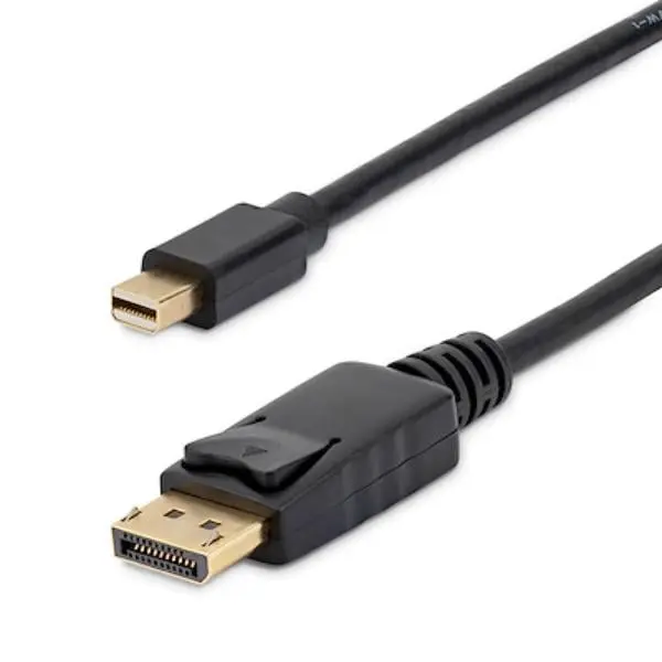 Startech MDP2DPMM610PK Durable Metal Mini DisplayPort to DisplayPort 1.2 Connector Cable (6 ft, 32AWG Wire), Audio & Video Accessory with 21.6 Gbps Bandwidth, 2560x1600p/3840x2400p Resolution, 3D Stereo Support, ABS Housing & Al-Mylar Foil Shielding, 1.2
