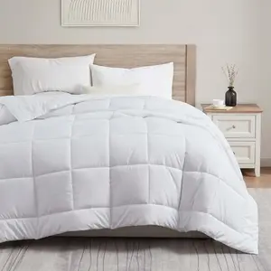 Down Alternative Comforter - All Season Soft Quilted Cal King Bed Comforter Duvet Insert with Corner Tabs - Cal King Size White