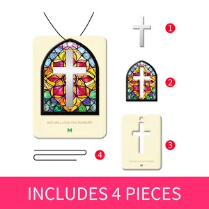 3 in 1 Modern Minimalist Silver Cross Car Air Freshener  Metal Electroplated Cologne Scent Ornament | Car Jewelry | boyfriend gift | Husband gift Vanilla Scented