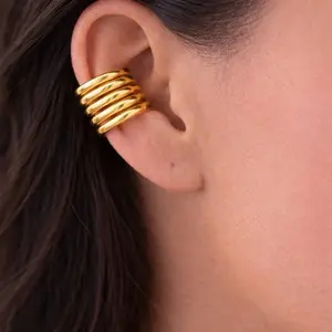 Gold Tone Spiral Ear Cuff - Stylish & Versatile Accessory for Everyday Wear