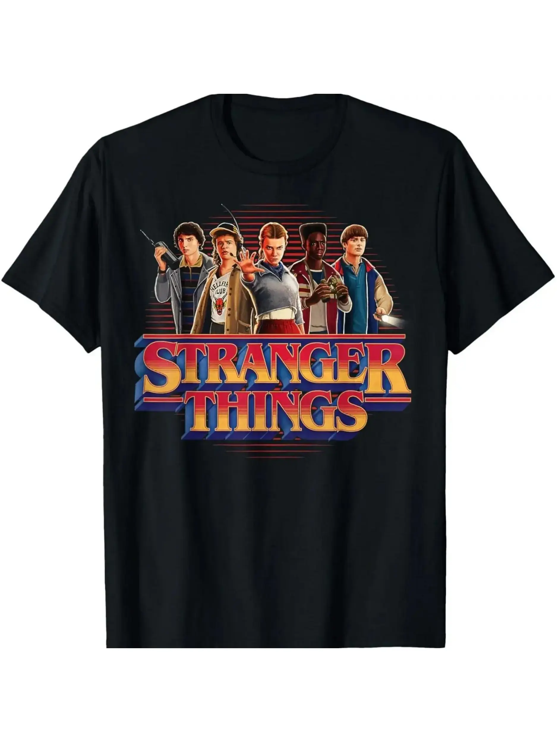 Stranger Things Season 5 Main Crew 80's Style Group Logo T-Shirt