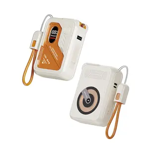 Portable Charger, Magnetic Power Bank, Small Wireless PowerBank 10000mAh-20000mAh, Mini Battery Pack 22.5W Fast Charging with Foldable Wall Plug, Cable USB A and USB C for iPhone/Android/Samsung