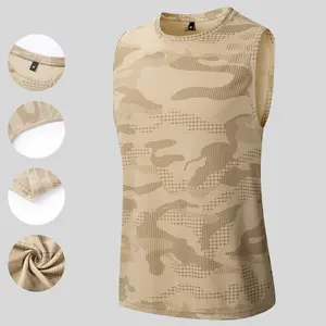 Camouflage Print Sleeveless Tank Top: Moisture-Wicking, Flexible Fit for Gym & Casual Wear