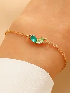 14K Gold Birthstone - Dainty Heart CZ Jewelry for Women | Hypoallergenic Mother-Daughter Matching Gift (Christmas, Valentine’s Day, Mother’s Day) Heart Design Bracelet