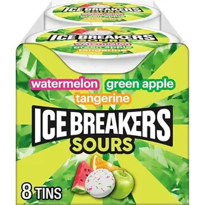 ICE BREAKERS Sours Assorted Fruit Flavored Sugar Free Mints Tins, 1.5 oz (8 Count)