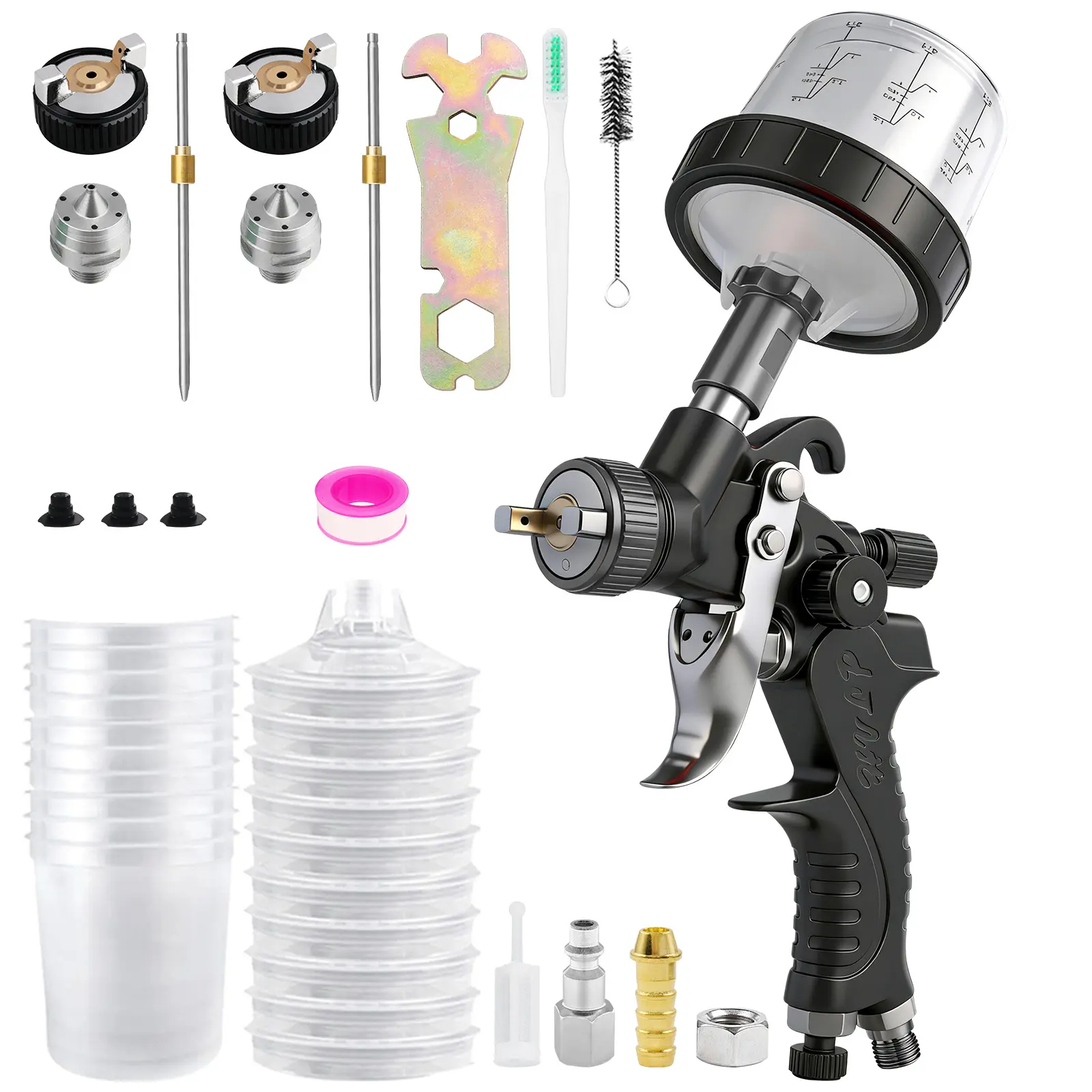 Miniature Low-Flow Spray Gun with 0.8/1.0 mm Nozzles & 200cc Disposable ...