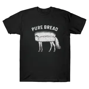 Oversized Vintage Pure Bread Tee Funny Bread Horse Meme Retro Distressed Graphic T-Shirt Streetwear Holiday Wear y2k cotton fashion Streetwear Lover Gift Top Trending