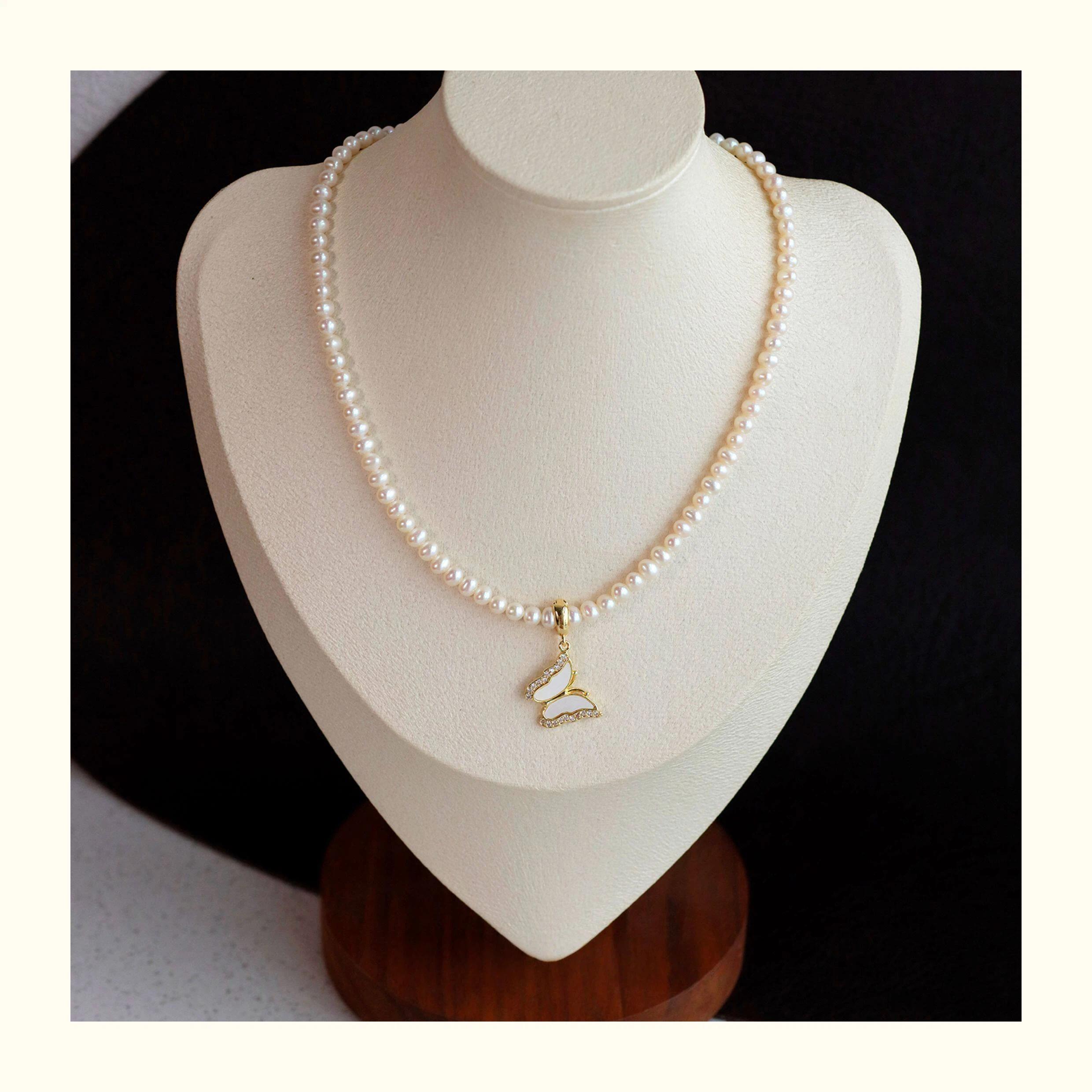 Clip-On Charm Pendant Set – Detachable DIY Necklace Charms | Mother of Pearl Gold Jewelry Collection