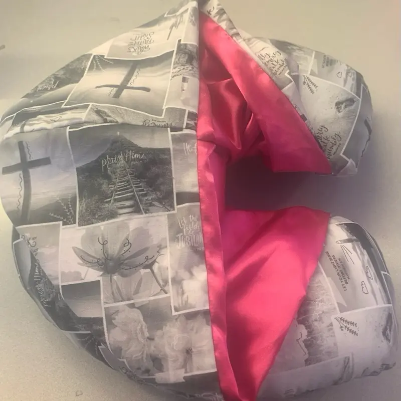 Travel Napz - Religious Theme Travel Pillow w/ Satin Lined Hood For Hair Protection and Ultimate Travel Comfort!