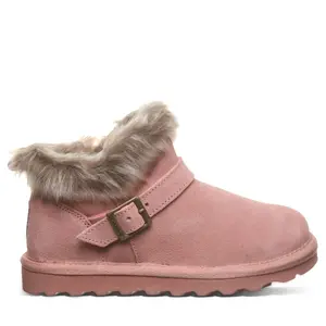 BEARPAW Jasmine Youth Dusty Rose Size 5 | Youth's Ankle Boot | Youth's Slip On Boot | Comfortable Winter Boot