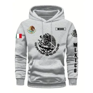 Trendy Brand Mexico Print Men's Casual Hooded Sweatshirt - Versatile Fashion Pullover Hoodie