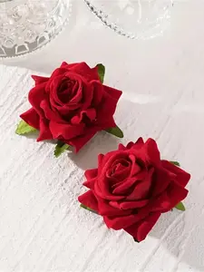 2 women's sweet and elegant rose hair clips, with side bangs trimmed and hairstyle design accessories at the back of the head, suitable for daily decoration and fashionable mid size hair accessories, Super Cute Clips for Valentine's Day