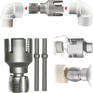 1/2'' 3/4'' PVC Pipe Thread Cutting Tool Integrated Internal & External Pipe Threading Tool Upgrade Pipe Thread Cutting Tool for Plumbing DIY Repairs Hand Tools