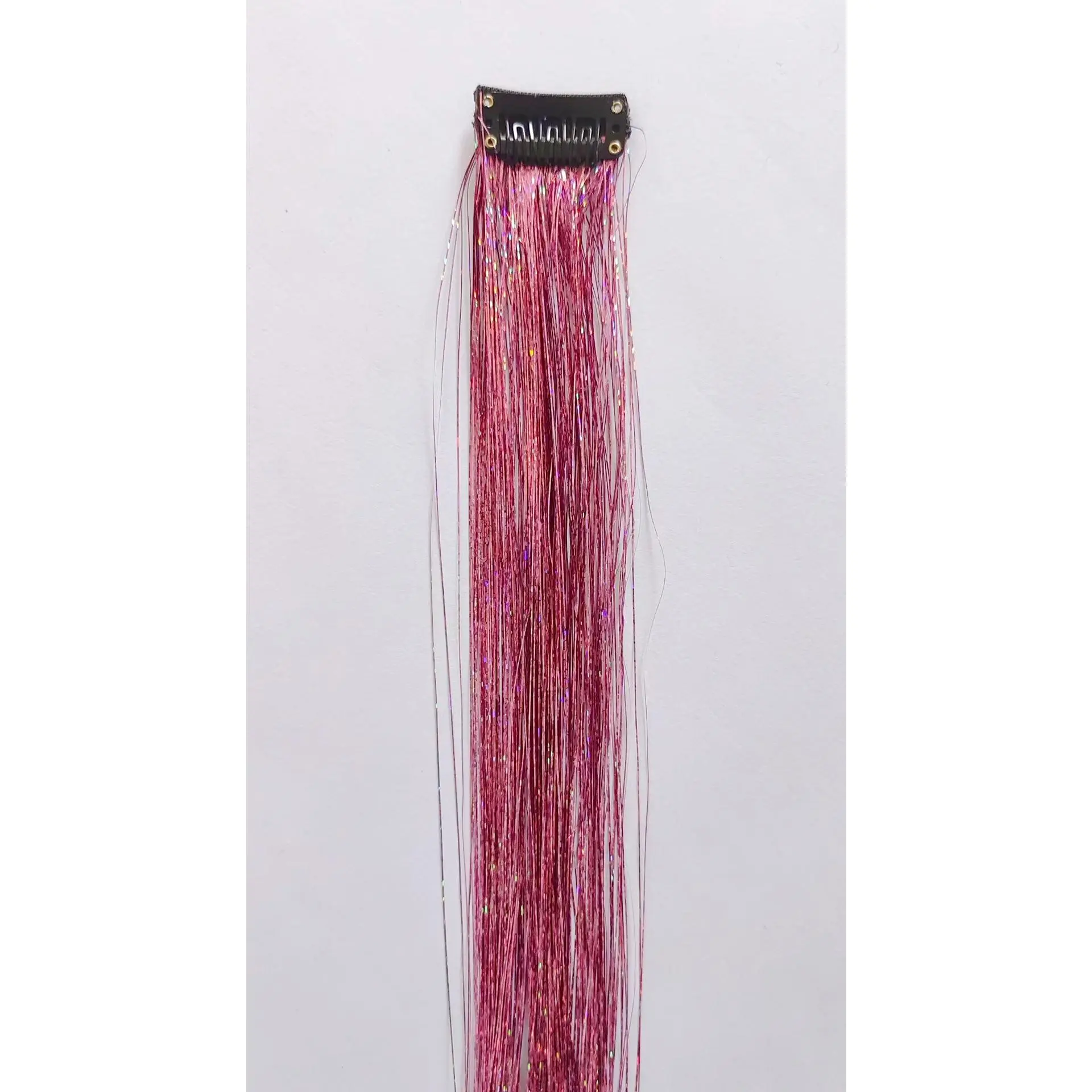 Shiny Metallic Clip in Hair Extensions Laser Colored Highlight Wig Pieces for Women Party Daily Use Shiny Metallic Clip in Hair Extensions Laser Colored Highlight Wig Pieces for Women Party Daily Use