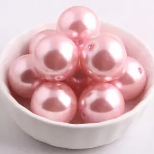Pink Pearl 20mm Chunky Acrylic Bead Set of 5