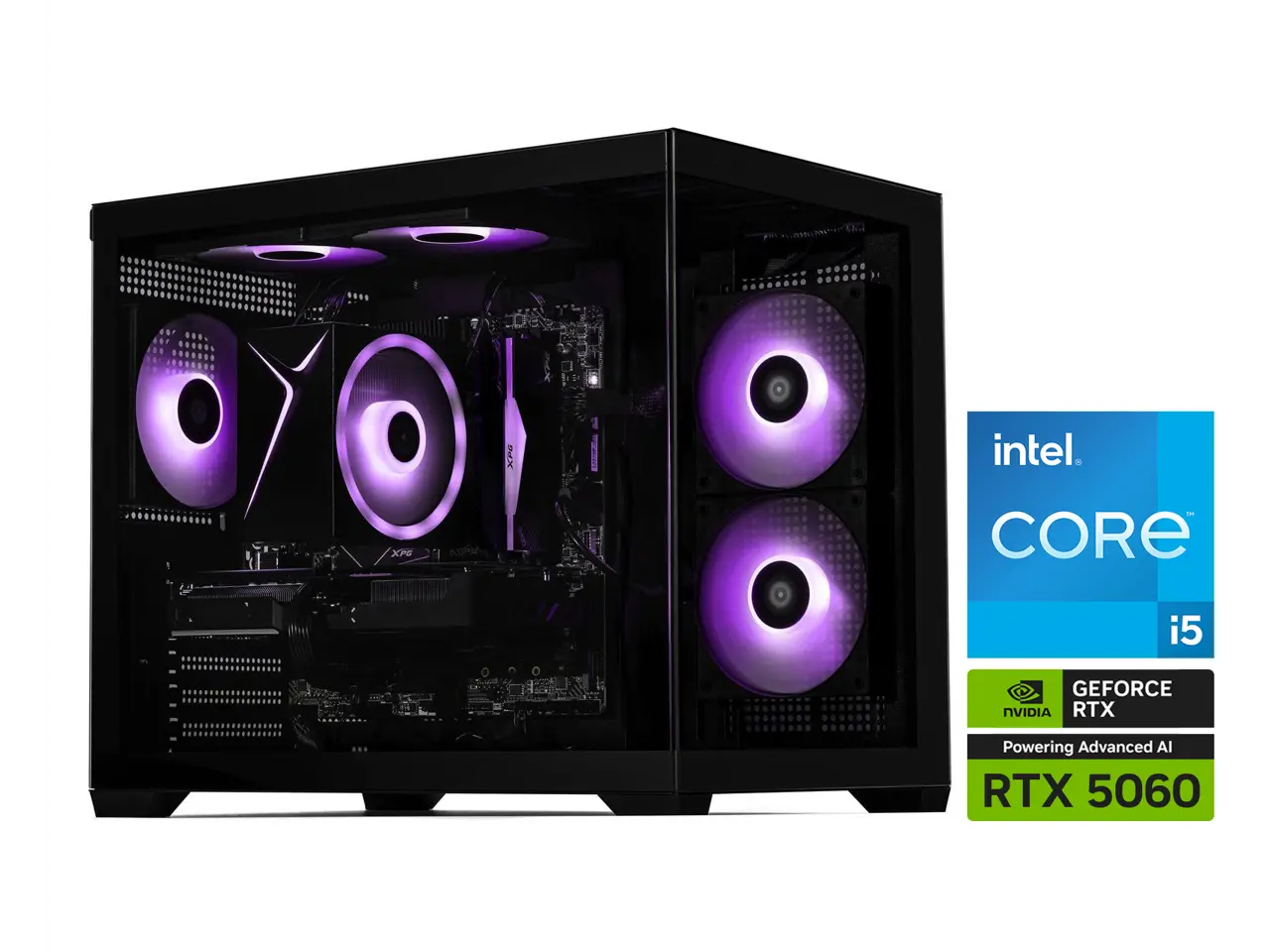 STORMCRAFT Gaming PC SIRIUS Intel Core i5-14400F NVIDIA GeForce RTX 5060 AI Powered 16GB 3200MHz RGB 1TB NVMe SSD 650W PSU Windows 11 Home - SI1440FBB-560N2