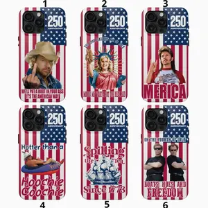 USA Flag 4th Of July 250 Year Anniversary Collection Phone Case Compatible with iPhone X, 11, 12, 13, 14, 15, 16, 17 Series & Galaxy Series