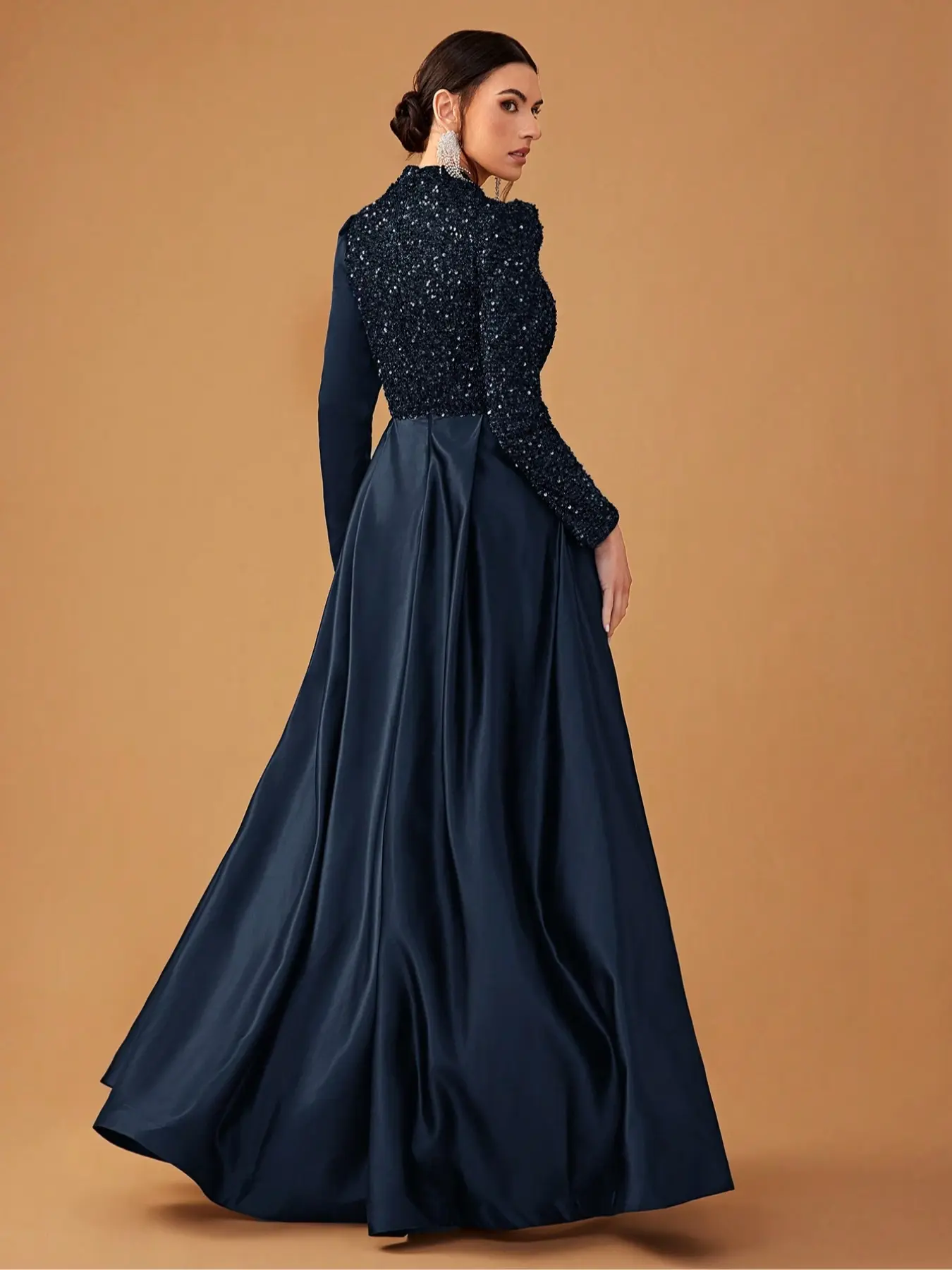 fitted bodice dress Couture Corset Godet Dress in Black main image 0