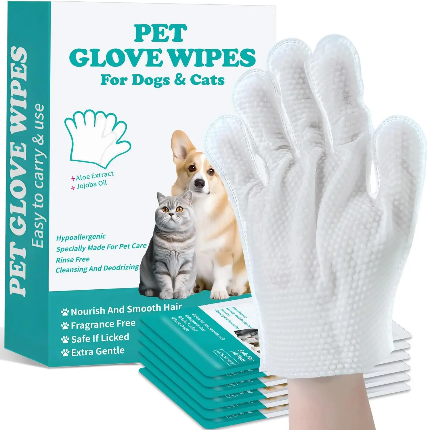 【Summer Sale】PET Disposable Dog Grooming Wipes - Natural, No-Rinse Mess-Free Grooming Wipes with Fermented Oils for Hair Removal, Sticky Hair Control, Deodorizing, Skin Moisture, Paw Care, Outdoor Use, Hypoallergenic